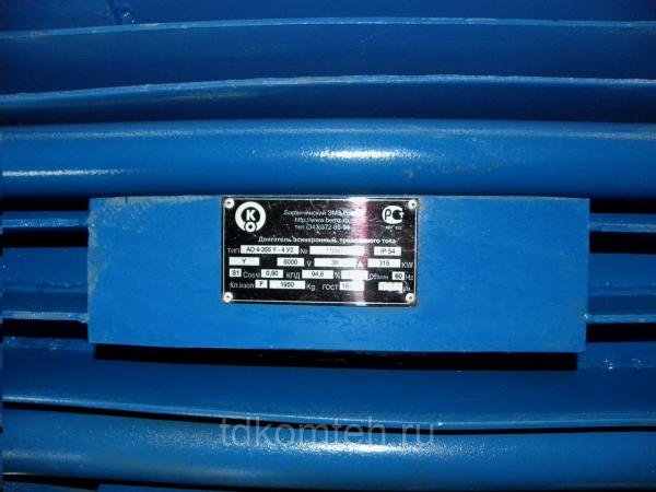 Электродвигатель АО 4-355 Y-4 У2 315 кВт 1500 об/мин 6000В 36А 60Гц IP54 IM1001 — фото 3